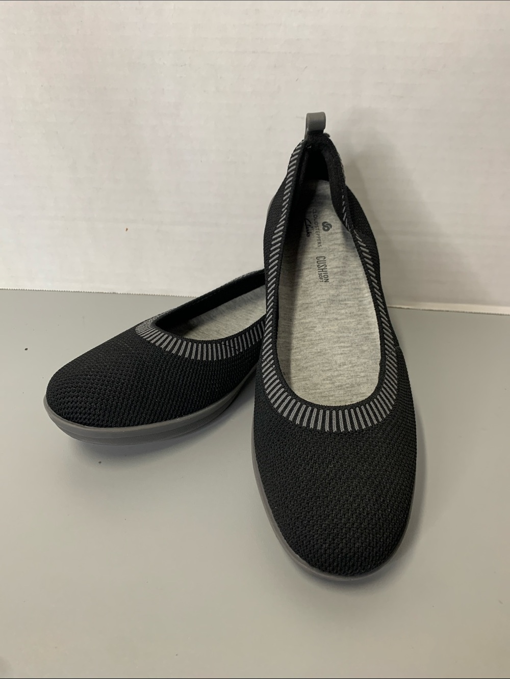 Cloudsteppers by Clarks Black Knit Slip-On Ballet Flat